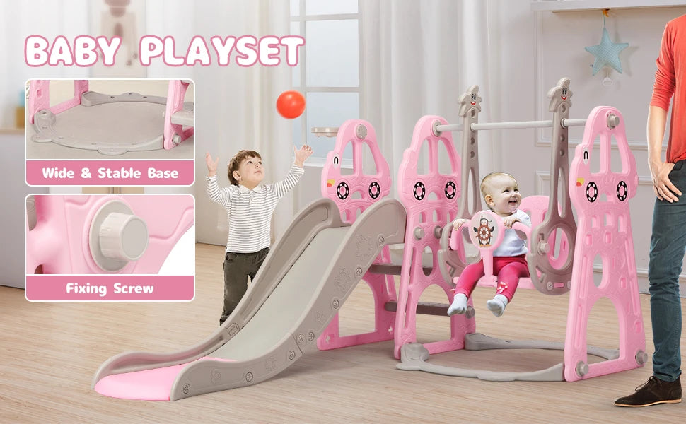 Slide and Swing Set | Indoor/Outdoor Playground | Babyplay 👦